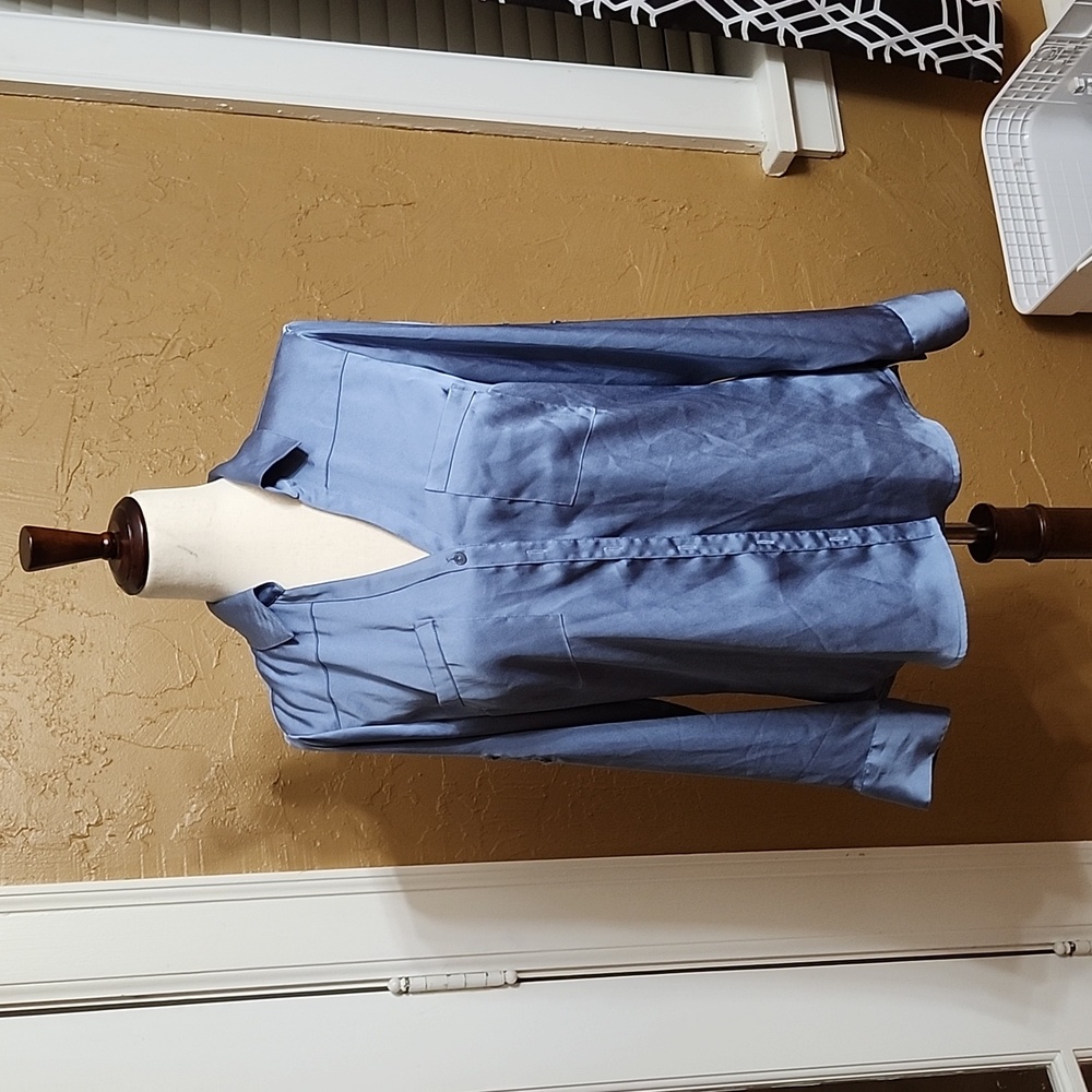 Express Size Medium silky blue shirt